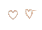 Fashionable Design Heart Shape Rose Gold Colour 925 Sterling Silver Earrings studded with CZ